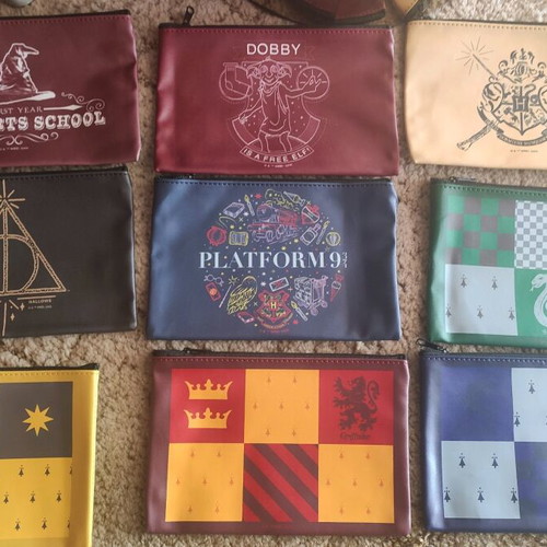 Harry Potter Hogwarts Gryffindor Slytherin Hufflepuff Ravenclaw set bags like new