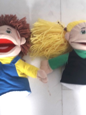 Set of plush puppet theater marionettes for kids party, 10 new pieces