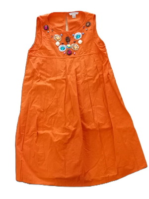 Zara dress medium orange sleeveless with bead decoration like new