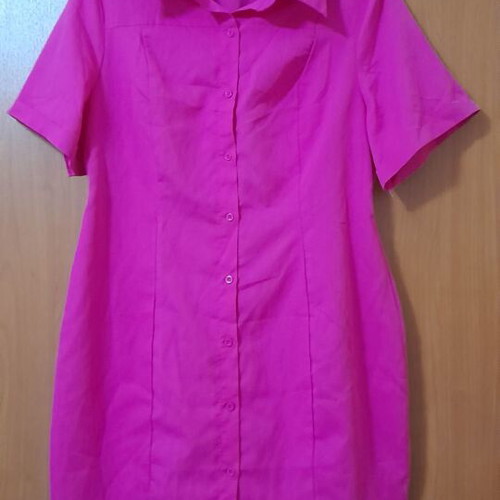 Fuchsia shirt dress, size L-XL
