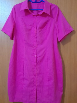 Fuchsia shirt dress, size L-XL