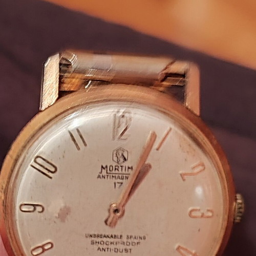 Mortima vintage mechanical wristwatch 17 jewels, gold case