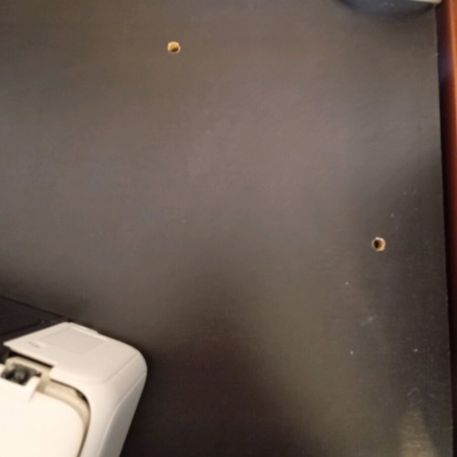 Desk used wenge color with drawer and shelves for Pc tower