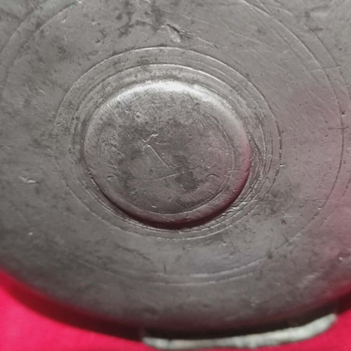 Collectible tin flask used (1870-1910)