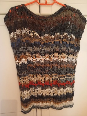 Vintage leather knitted blouse top from Turkey 1997 used