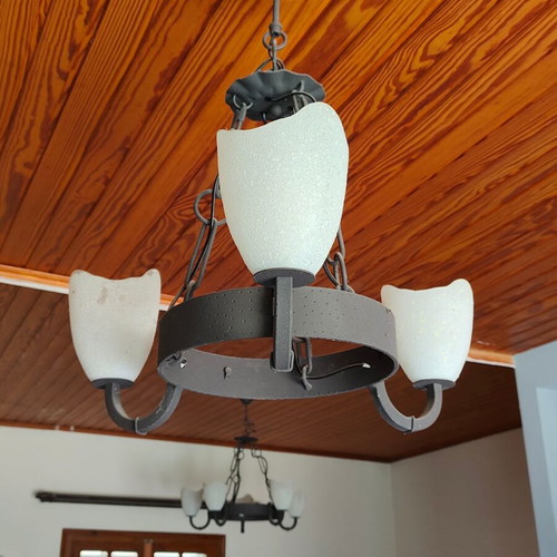 Vintage ceiling lights used, pack of 2, wrought steel