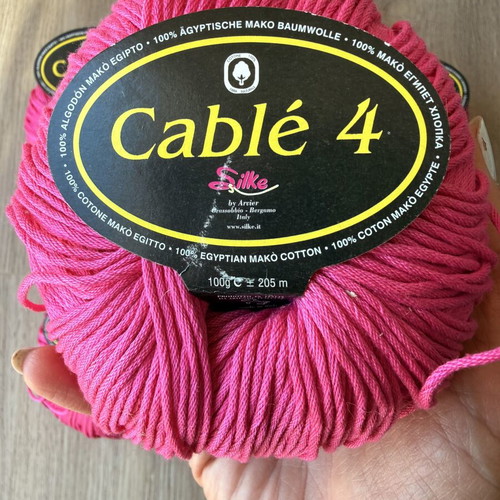 Cable 4 Cotton Yarn Spring Summer Pack of 5.5 Fuchsia