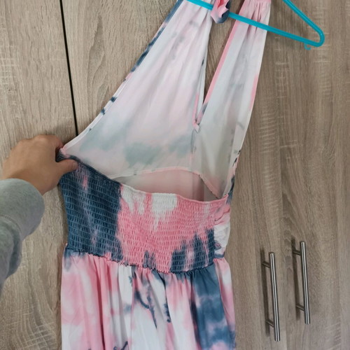 Maxi dress Shein like new, size M, pink and blue tie-dye
