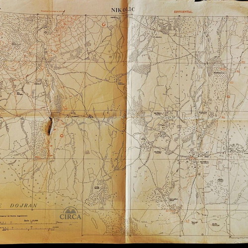 British Military Map Doiran 1918 used, World War I