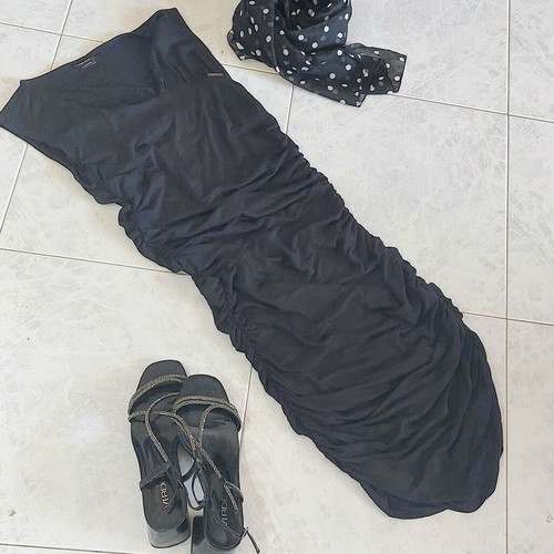 Miss Sixty Maxi Dress black viscose size L like new