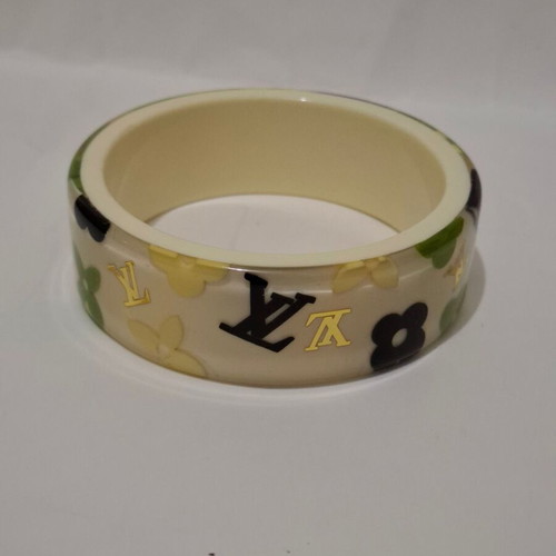 Louis Vuitton Farandole resin bangle bracelet beige and green like new