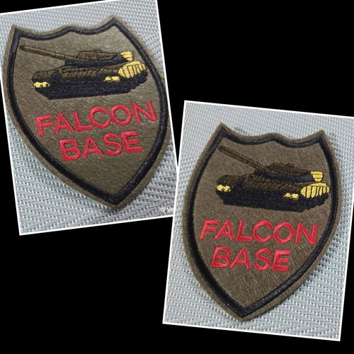 Falcon Base embroidered military patches, set of 2