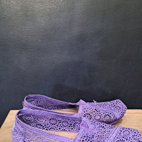 Toms Moroccan Crochet Espadrilles used, purple size 38-39