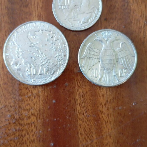 Silver collectible coins unused 30drachmas 5 kings 1963, 30drachmas 1964, 20drachmas 1960