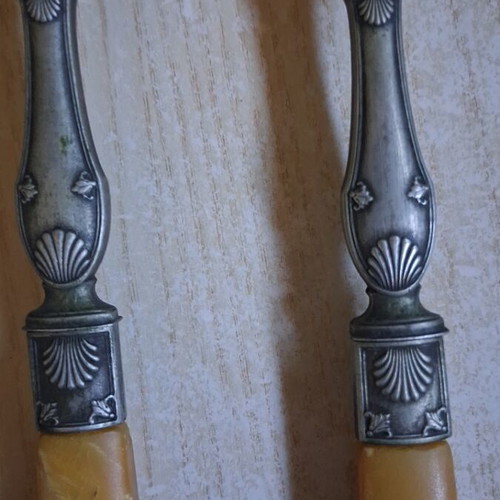French salad serving set like new, bakelite 1930 first generation, 27 cm