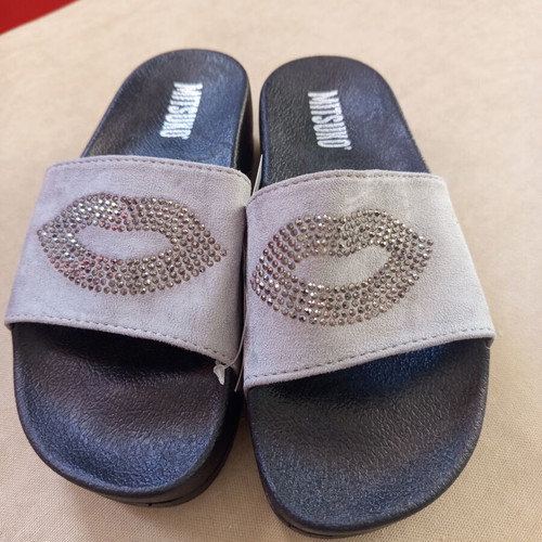 Mitsuko platform women's slippers new, narrow fit, black and grey