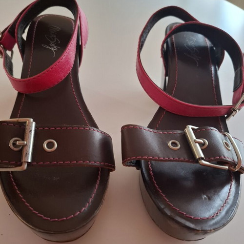 Miss Sixty leather sandals size 40, used, pink and brown