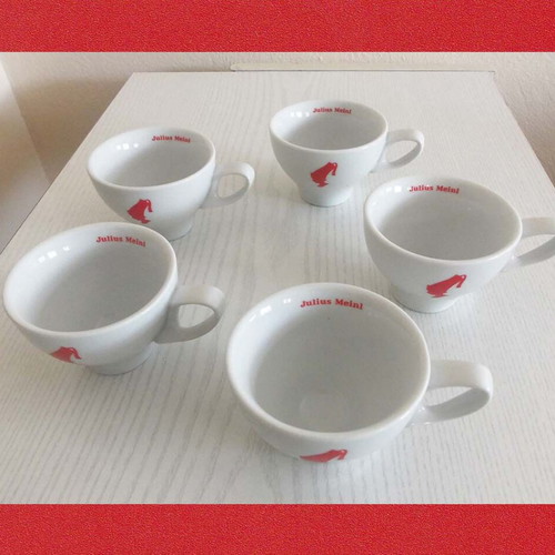 Julius Meinl porcelain coffee cups set of 5 used, white color