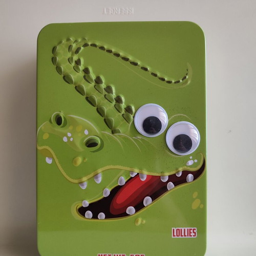 Metal crocodile box with embossed design new