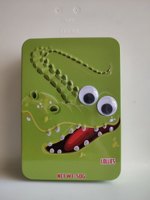 Metal crocodile box with embossed design new