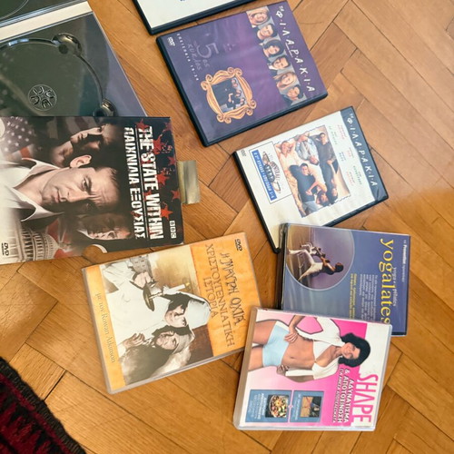 Mixed DVD collection used with series, documentaries, Greek editions