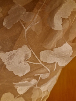 Beige curtain large like new for balcony door or window