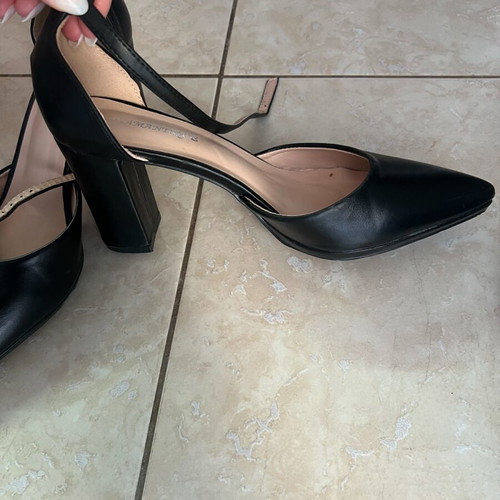 Heels with strap 7cm used, size 38, black