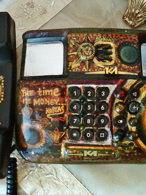 Τηλέφωνο έργο τέχνης ζωγραφισμένο στο χέρι, μοναδικό και περίεργο