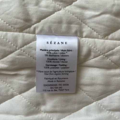 Sezane jacket size 40 white like new