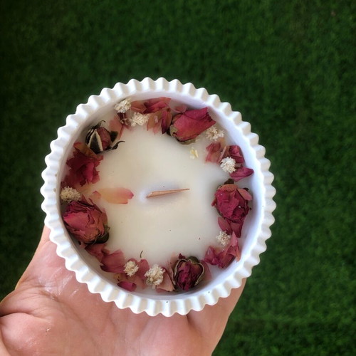 Bomboniere candle with roses new