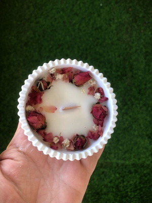 Bomboniere candle with roses new
