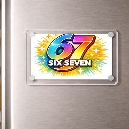 Acrylic fridge magnet Six Seven new, Gen Alpha meme