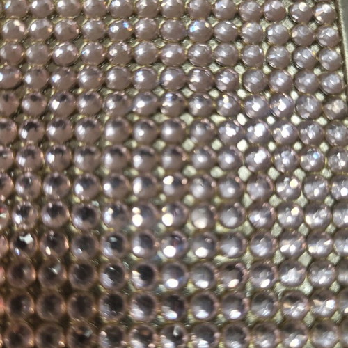 Metal cigarette case with pink rhinestones for regular size cigarettes new
