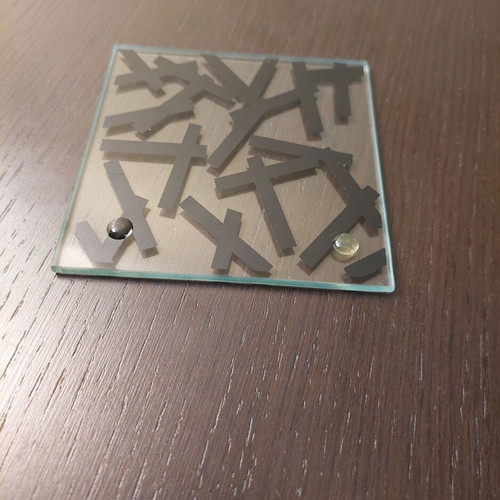 Glass non-slip coasters like new, set of 6 pieces