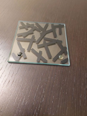 Glass non-slip coasters like new, set of 6 pieces