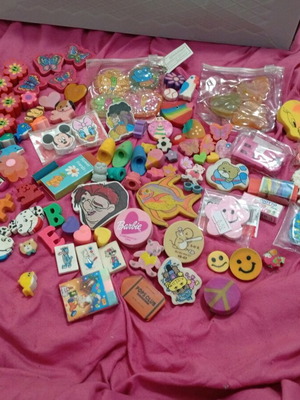 Vintage erasers collection used