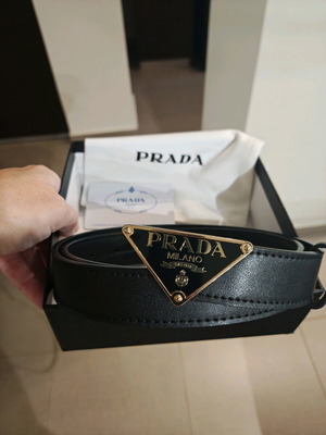 Prada belt new with gold details, size 85, black