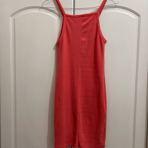 Orange mini dress with thin straps used Bershka size M