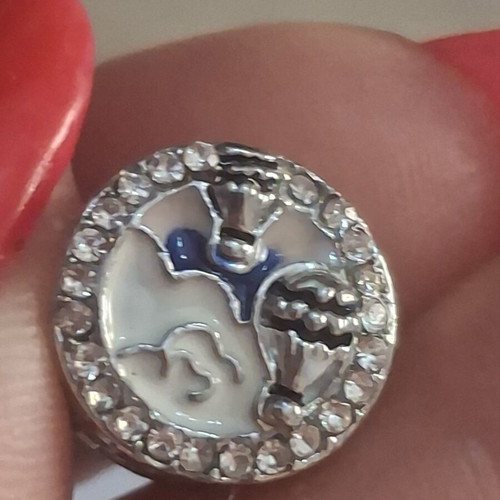 Charm for bracelets like new, blue and silver