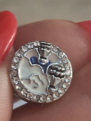 Charm for bracelets like new, blue and silver