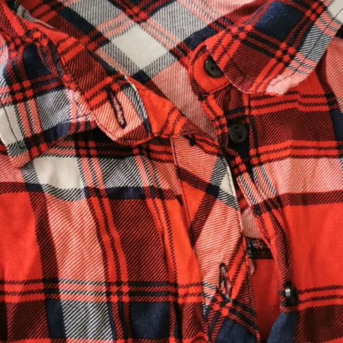 Bershka checked sleeveless shirt used, XS, red blue white