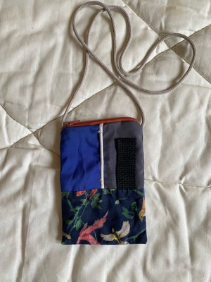 Crossbody bag made from recycled life vests, made to order, blue multicolor