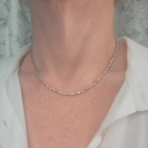Silver 925 necklace with irregular 2.5 mm beads, Pure Form Collection