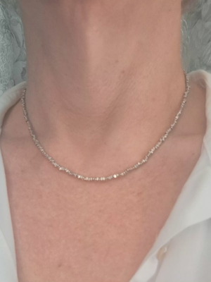 Silver 925 necklace with irregular 2.5 mm beads, Pure Form Collection