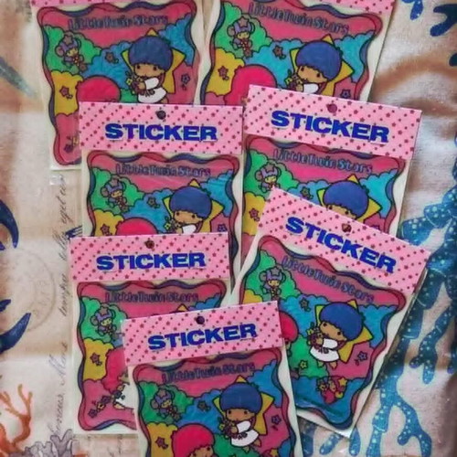 Vintage Sanrio Little Twin Stars Stained Glass stickers NOS 1987 new