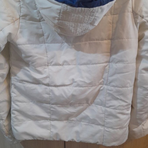 Women's jacket used, white, size S with quilted lining