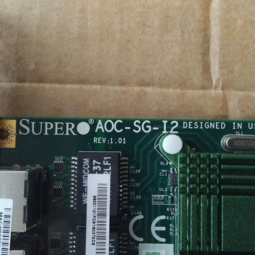 SuperMicro AOC-SG-I2 PCI Express Dual Port Gigabit Network Adapter card like new