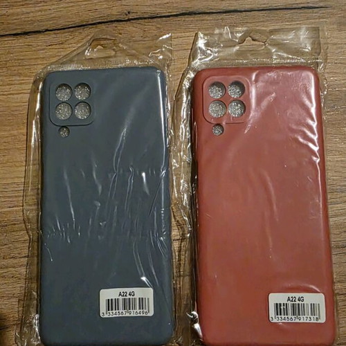 Samsung A22 4G phone cases new, navy blue and red mat, set of 2