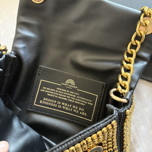 Kurt Geiger shoulder bag new, gold with rhinestones