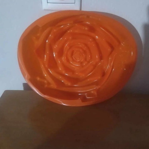 Silicone cake mold rose shape nonstick orange